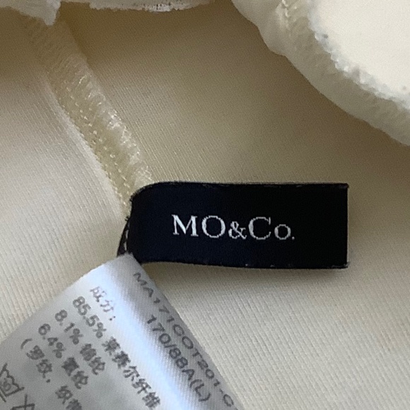 mo & co mo co long collarless track style jacket off white size large like new - Picture 5 of 6